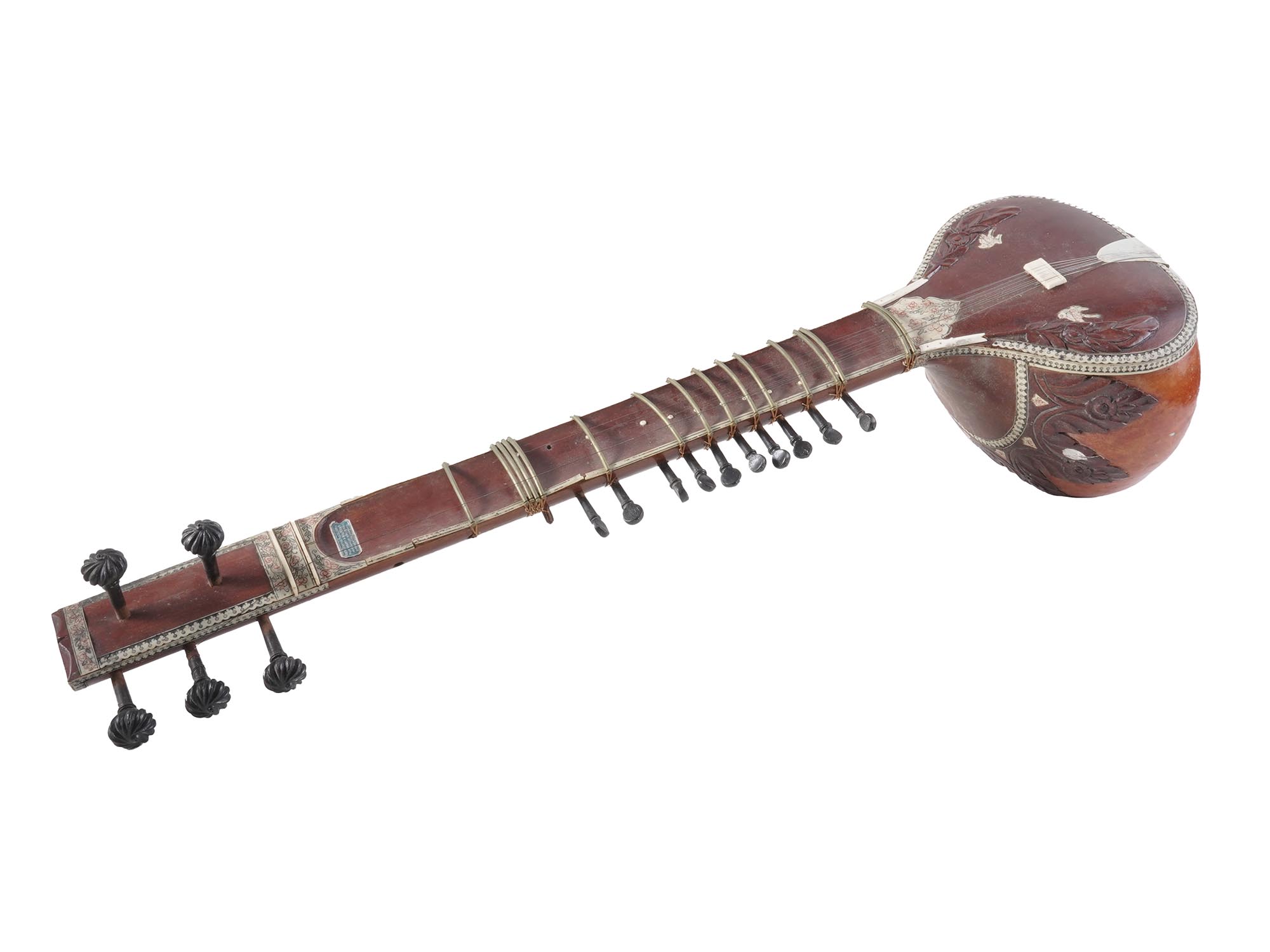 INDIAN CARVED STRING MUSICAL INSTRUMENT SITAR PIC-0